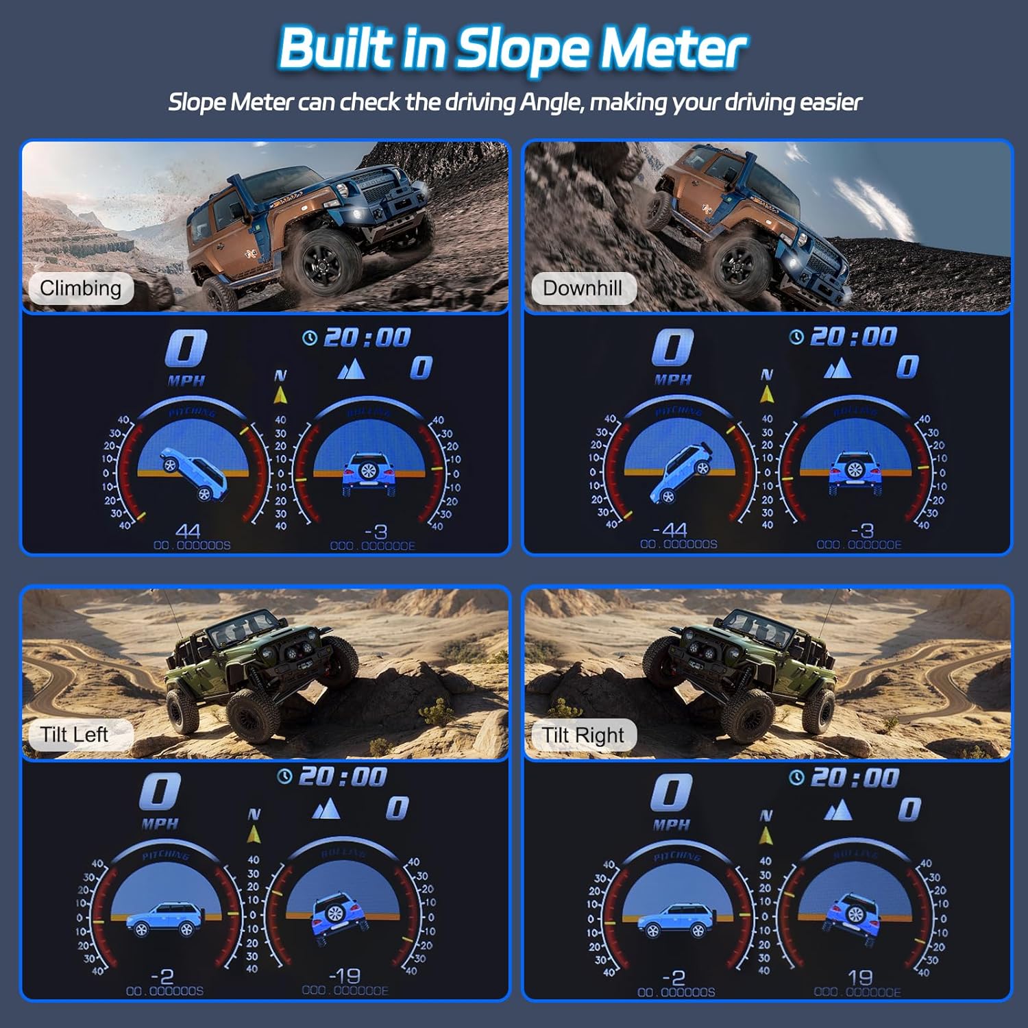 KAOLALI Head Up Display OBD2 GPS Auto HUD Digital Tachometer Universal Digital Speedometer with Speed Notice, Fatigue Reminder, MPH KM/H for All Vehicles - Image 5