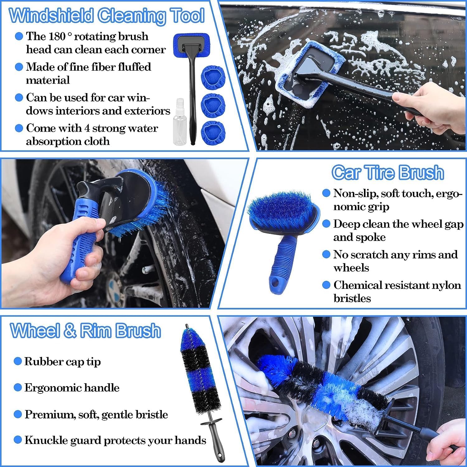 26 Brushes Car Cleaning Kit, Car Wash Electric Drill Brush Kit Car Interior Cleaning Brush with Detailing Brush, Cleaning Tool for Automobiles Windscreen - Image 4