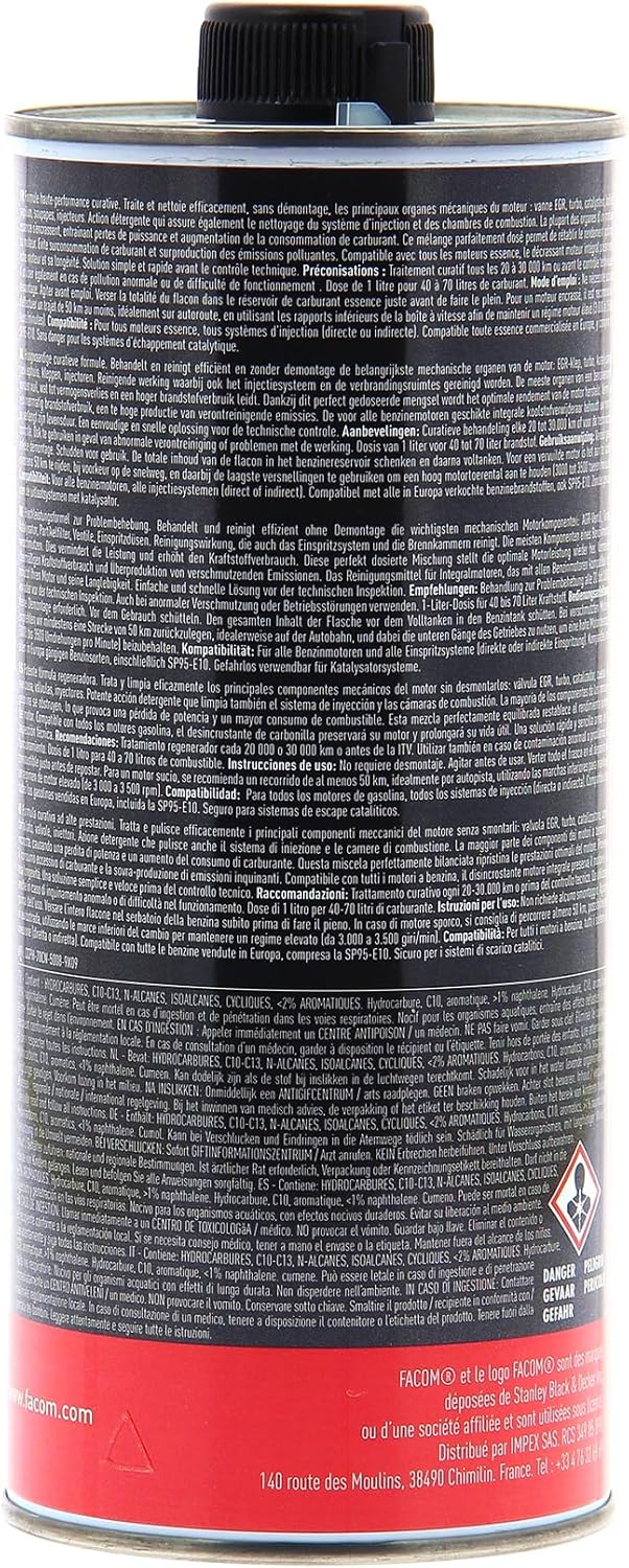 FACOM Complete Cleaner for Petrol Engines, Descaler Injectors, Turbo, EGR Valve, Curative, 1L - Image 3