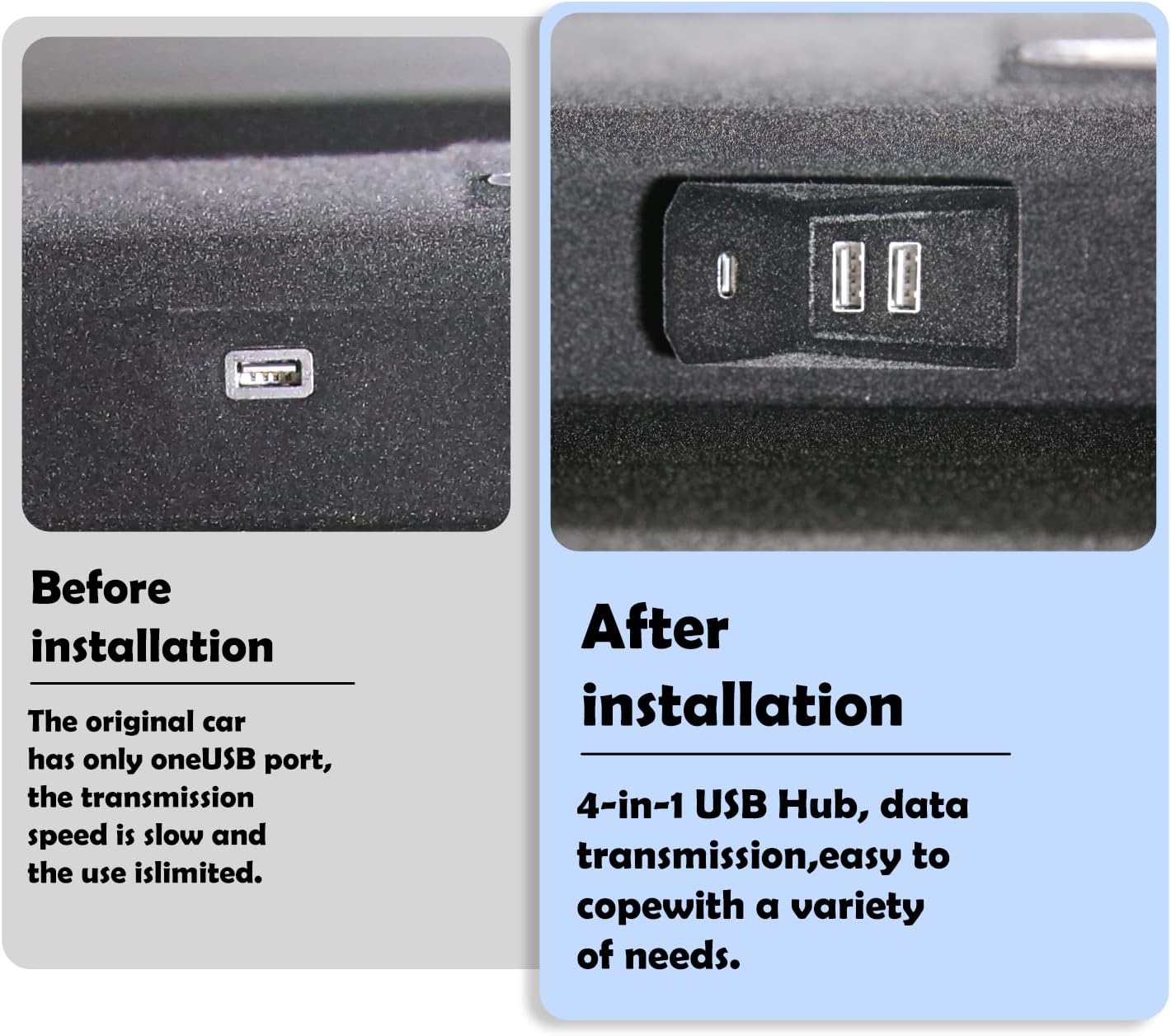USB Hub for Tesla Glove Box - 4 Port Docking Station Model 3 Highland 2024 2025 Cybertruck, Model Y Juniper 2025 2026 Seamlessly Transfers Camera Images from - Image 3