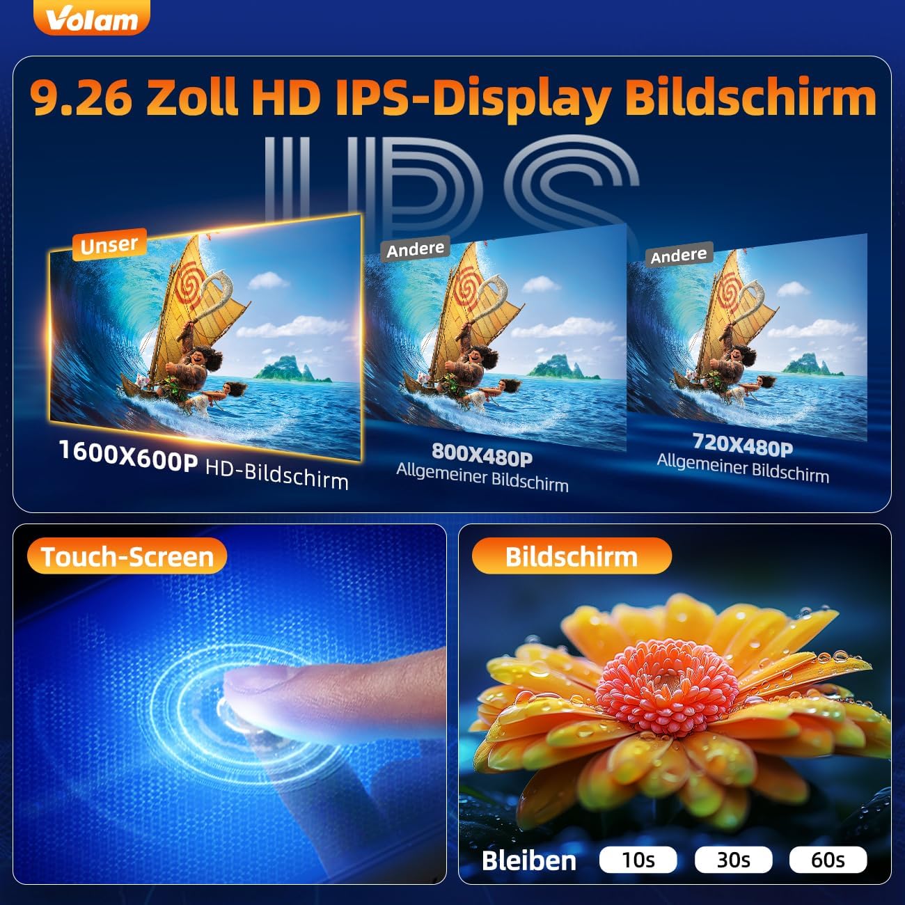 Volam Wireless Carplay Screen Car,For Apple Carplay&Android Auto,9.26 Inch Touch Screen IPS Screen, Automobiles Car Radio Audio Bluetooth music/Mirror Link/GPS Navigation for Car - Image 6