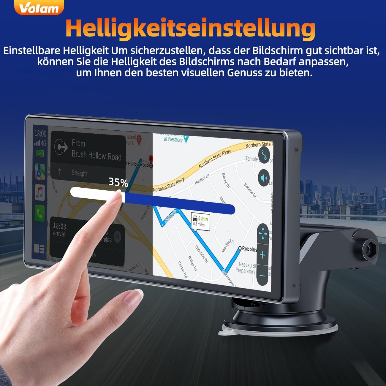 Volam Wireless Carplay Screen Car,For Apple Carplay&Android Auto,9.26 Inch Touch Screen IPS Screen, Automobiles Car Radio Audio Bluetooth music/Mirror Link/GPS Navigation for Car - Image 8