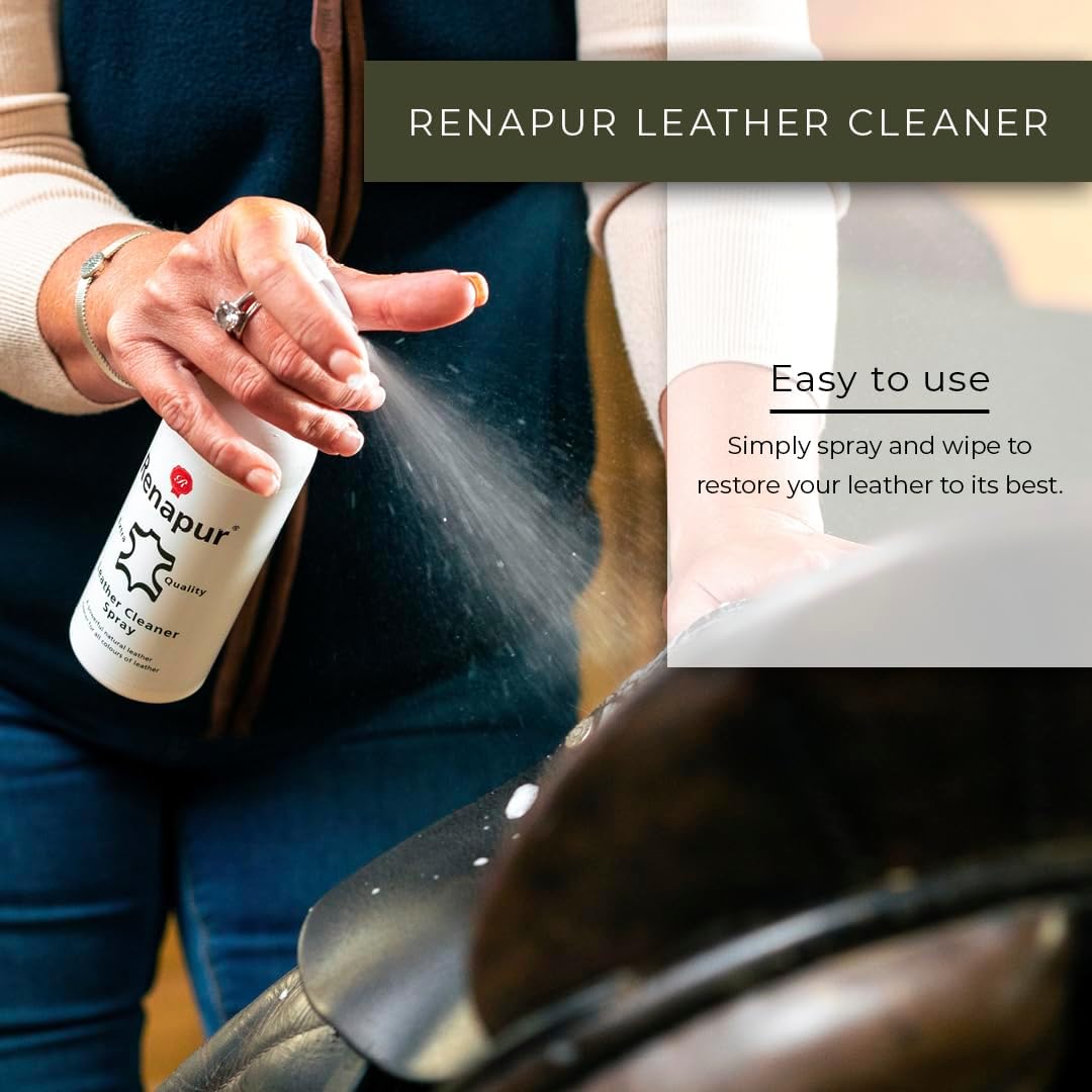 Renapur Natural Leather Cleaner Spray 250ml Deep Cleaning Formula for Car Interior Sofas Footwear Clothes and Saddles - Presentation May Vary - Image 6