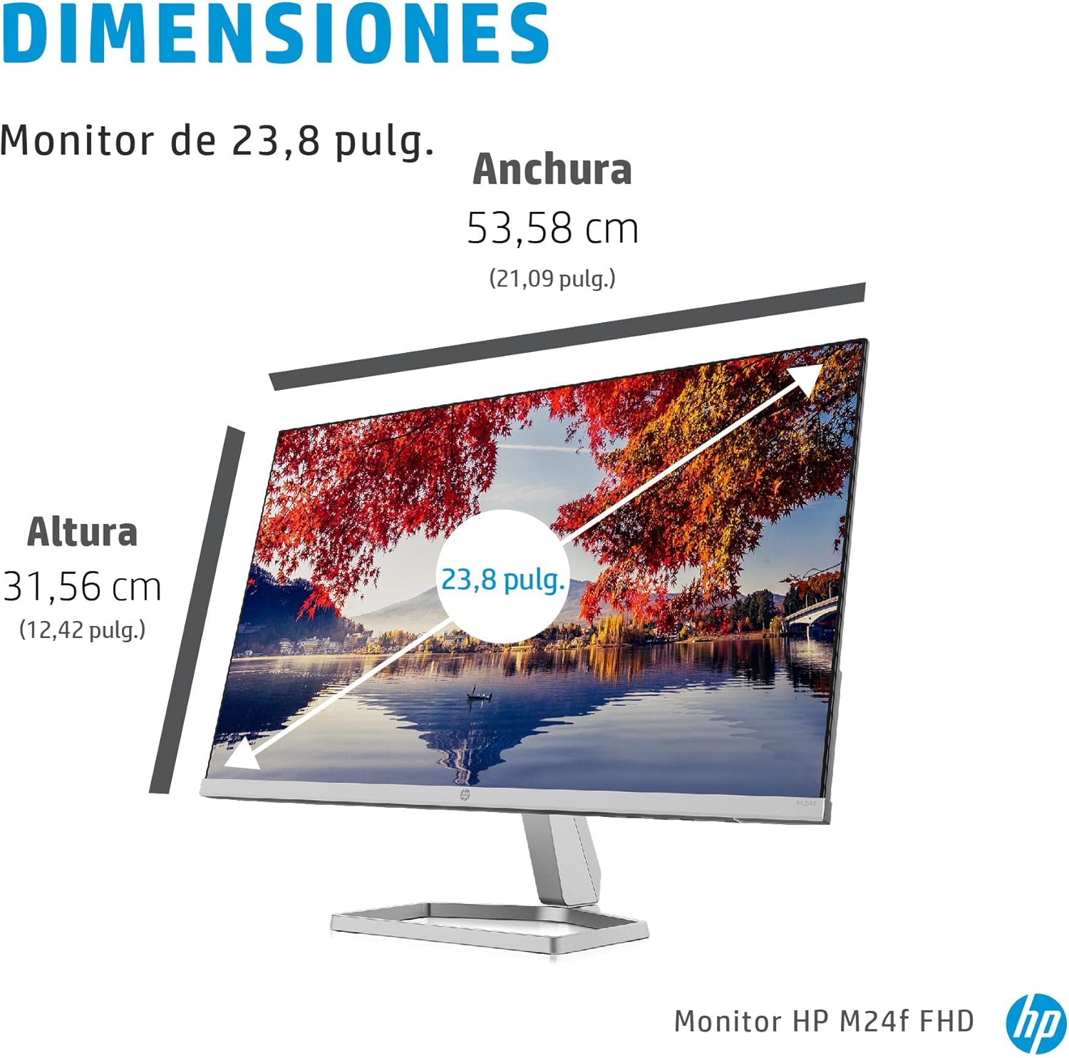 HP M24f – 24" Full HD Monitor (1920 x 1080, 75Hz, 5ms, IPS LED, 16:9, AMD FreeSync, HDMI, VGA, Anti-Glare, Eye Ease, Adjustable Tilt, Cable Ground) Black - Image 8