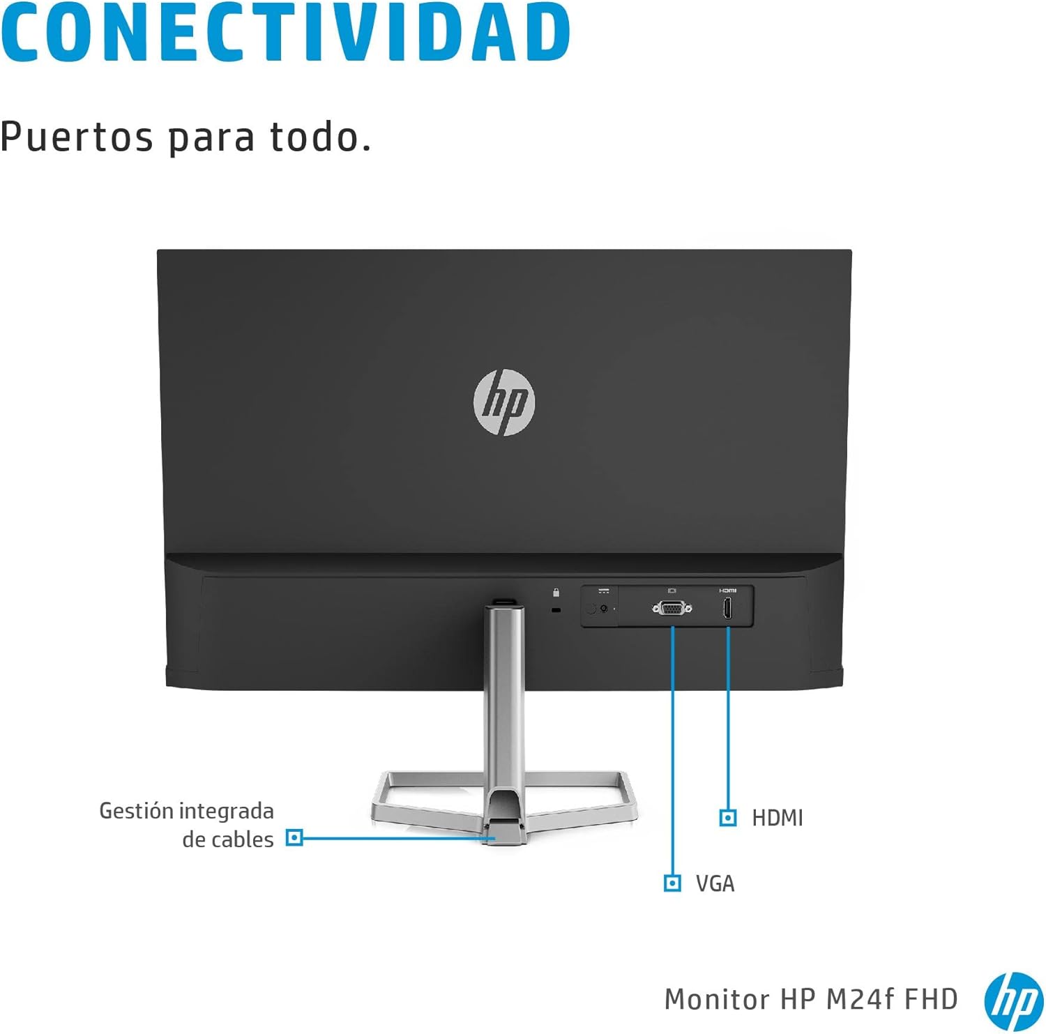 HP M24f – 24" Full HD Monitor (1920 x 1080, 75Hz, 5ms, IPS LED, 16:9, AMD FreeSync, HDMI, VGA, Anti-Glare, Eye Ease, Adjustable Tilt, Cable Ground) Black - Image 9
