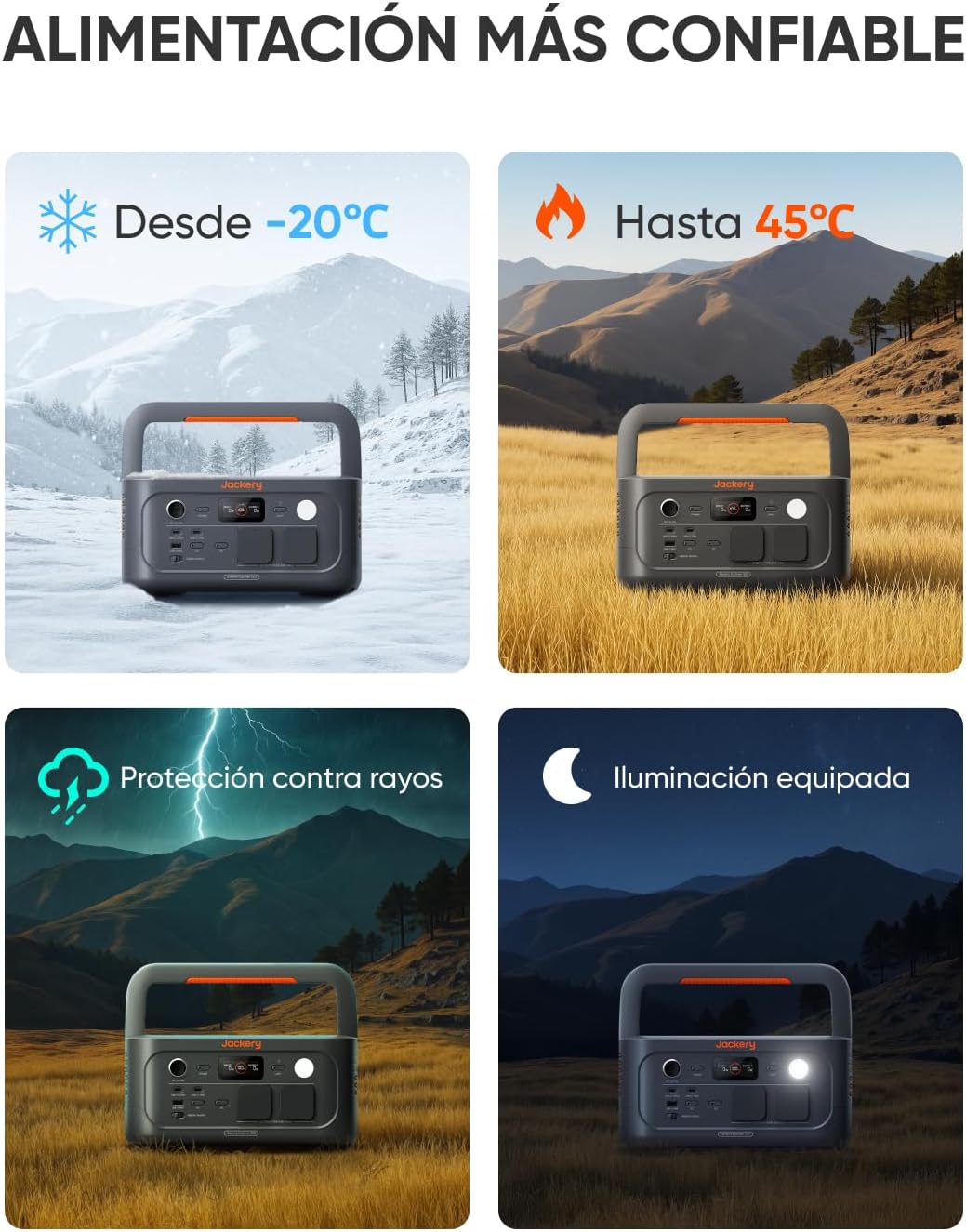 Jackery Explorer 500v2 Portable Power Station, 512Wh/500W(Max 1000W) LiFePO4 Battery, UPS≤10ms, 2 AC & 2 PD USB-C Outputs, 1.3H Full Charge, Solar Generator for Camping, RV and Emergency - Image 9