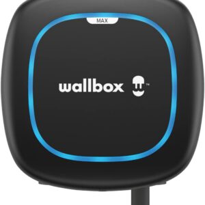 Cargador Wallbox Pulsar MAX para vehículo eléctrico 7,4 kW Tipo 2, Wi-Fi, Bluetooth, OCPP, interior/exterior, protección de tierra, cable de 5 m, instalación fácil, negro