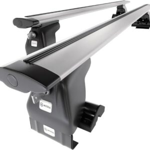 Barras de techo Mossa compatibles con Hyundai ix20 Hatchback 2010-2019, barras de aluminio plata sin puntos de montaje, 2 unidades