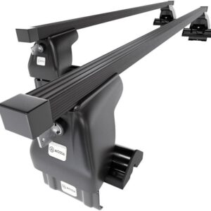 Barras de techo Mossa compatibles con Hyundai i20 Hatchback 2009-2015, barras negras de acero sin puntos de montaje