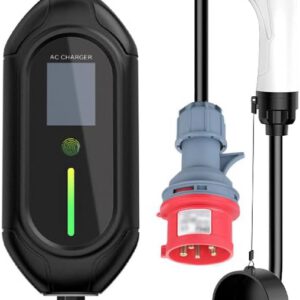 Cargador de coche eléctrico 22 kW trifásico, estación de carga GBT, wallbox EVSE 32 A con pantalla