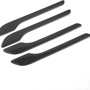 4 cubiertas de manija de puerta efecto fibra de carbono para Tesla Model 3 Model Y 2017-2021, protector adhesivo exterior de plástico ABS