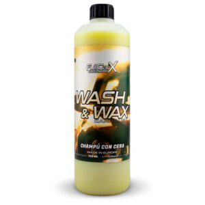FULLCARX Wash & Wax 750 ml, espuma activa concentrada con carnauba para lavado exterior de alto brillo, jabón limpiador y pulidor 2 en 1, producto profesional de detailing