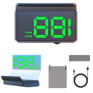 Head Up Display de 9 cm, velocímetro GPS USB plug & play, pantalla digital universal con cubierta para todo tipo de vehículos, luz verde