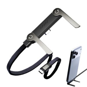 Cable de carga invisible con soporte, carga rápida 240 W, interfaz Type-C lateral para smartphones y dispositivos gaming