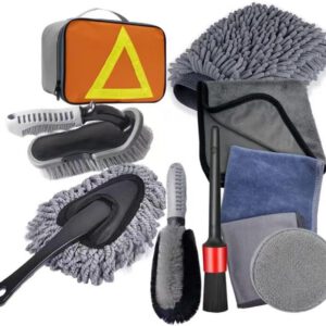 Kit de limpieza de coche de 9 piezas para Ford Kuga, herramientas de lavado con bolsa reutilizable