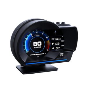 HUD KAOLALI OBD2 GPS para coche, velocímetro inteligente universal KMH/MPH, turbo, RPM, voltaje, alarma y 9 pantallas de visualización