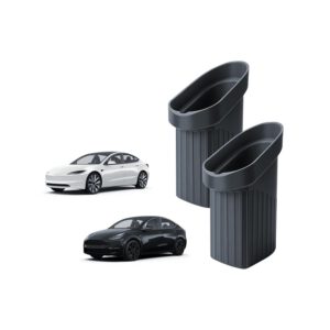 Pack de 2 papeleras SKTU para Tesla Model 3/Y 2020-2025, papelera para puerta de coche, contenedor de silicona para Tesla Juniper Highland, organizador interior Model 3/Y