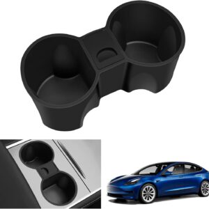 Portavasos GAFAT para Tesla Model 3 2021-2023 y Model Y 2021-2024, posavasos de gel de sílice, no apto para Model 3 2024+