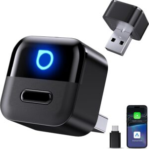OTTOCAST Mini Pico 2026, adaptador inalámbrico CarPlay y Android Auto para iOS 10+/Android 11+, botón inteligente, plug & play, USB-A/Type-C, actualización OTA, convierte cableado en inalámbrico