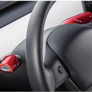 Funda para pomo de palanca de cambios Tesla Model Y/3, ABS con textura de fibra de carbono, accesorio interior, negro y negro