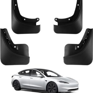 Guardabarros BASENOR para Tesla Model 3 2024-2026, protección contra sedimentos de invierno, protector delantero y trasero contra salpicaduras, accesorios Model 3 Highland, set de 4
