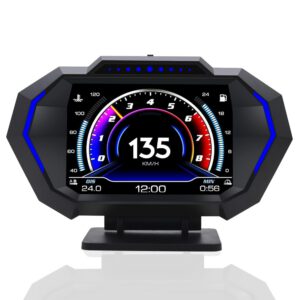 HUD KAOLALI OBD2 GPS para coche, tacómetro digital universal, velocímetro con aviso de velocidad, recordatorio de fatiga, MPH/KM/H para todos los vehículos
