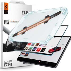 Protector de pantalla Spigen Glas.tR EZ Fit para Tesla Model 3 2024/2025/2026 y Model Y 2025/2026, 15,4 pulgadas, 1 unidad, instalación fácil, antirreflejos, mate, antihuellas, dureza 9H