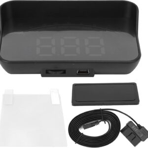 HUD universal para parabrisas, pantalla frontal HD OBD, alarma de seguridad por exceso de velocidad, tacómetro y nivel de depósito