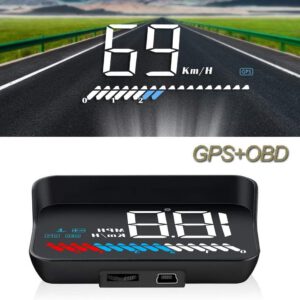 HUD iKiKin OBD2 GPS de 3,5″ para coche, velocímetro, termómetro de agua, régimen del motor y alerta de seguridad