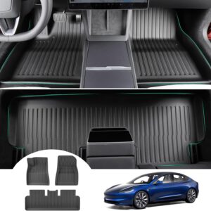 Alfombrillas delanteras GAFAT nuevas 2024 para Tesla Model 3 2024 2025 Highland, goma TPE para todo clima, escaneo 3D original, borde alto 6-10 cm, fácil limpieza