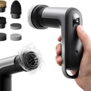 HOTO Grip™ Cepillo Eléctrico de Limpieza Hogar, IPX7 Impermeable, Cepillo Limpieza Eléctrico Ligero (0.29 kg) con 6 Cabezales, para Limpieza de Cocina, Vajilla, Encimera, Parrilla, Placa, Baldosas