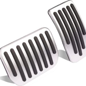 Cubiertas para pedales de freno y acelerador compatibles con Tesla Model 3 2017-2026 y Model Y 2020-2026, pedales de aluminio antideslizantes compatibles con Model 3 Highland y Model Y Juniper