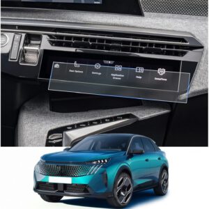 Protector de pantalla CDEFG, pack de 2, compatible con Peugeot E-3008 E-5008 GT Allure 2024 2025, protector para pantalla de aire acondicionado, resistente a arañazos 4H, transparente para navegación