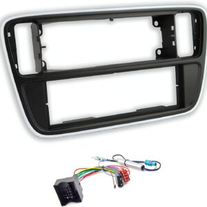 Kit de instalación Sound Way para radio de coche 1 DIN negro compatible con Volkswagen Up, Skoda Citigo y Seat Mii 2012-2019, con adaptador ISO y antena