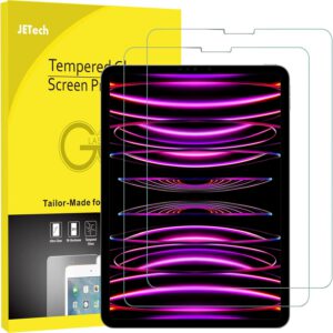Protector de pantalla JETech para iPad Air 5/4 de 10,9″ y iPad Pro 11″ 2022/2021/2020/2018, vidrio templado HD transparente, pack de 2