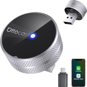 OTTOCAST Mini Tube 2026, CarPlay y Android Auto inalámbricos, conexión en 10 s, USB-A/Type-C, actualización OTA, compatible con el 99% de coches desde 2016 excepto BMW/Tesla