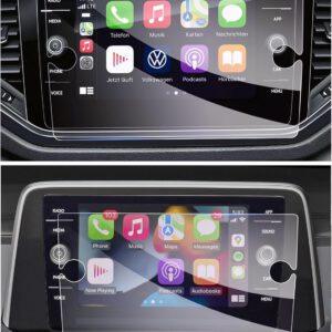 Protector de pantalla GAFAT compatible con VW T-Roc 2018-2025, vidrio blindado de 8″ para navegación Discover Media, antichoque, 9H antirrayaduras