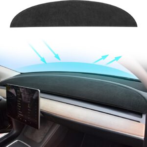 Cubierta de salpicadero MASHA para Tesla Model 3/Y, alfombrilla de franela compatible con Tesla Model Y Model 3 2017-2021 2022 2023, accesorios decorativos interiores
