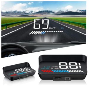 HUD OBD2 y GPS de doble sistema, velocímetro, termómetro, régimen del motor y alarma de seguridad para todos los vehículos