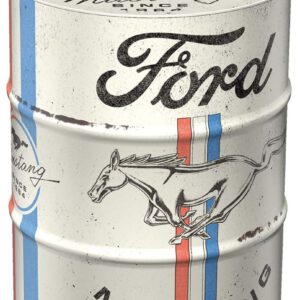Hucha retro Nostalgic-Art Ford Mustang 600 ml, logotipo Horse & Stripes, idea de regalo para fans de accesorios Ford, hucha metálica vintage