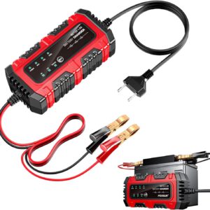 Mantenedor de batería portátil 6 V/12 V, cargador para moto, cortacésped, camión, coche de golf y automóvil