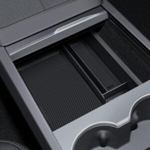 Organizador de consola central para Tesla Model Y 2025-2026 y Model 3 2024-2026, caja de almacenamiento con material aterciopelado, accesorios Tesla Juniper Highland