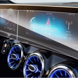 Pack de 2 protectores de pantalla de 10,25″ compatibles con Mercedes Benz Clase A W177/V177, Clase B W247, GLA y GLB, vidrio templado 9H para navegación y salpicadero