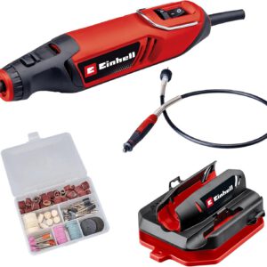Herramienta Einhell de lijado y grabado TC-MT 150 E, 150 W, electrónica de velocidad, máx. 35000 rpm, bloqueo de husillo, incluye 117 accesorios