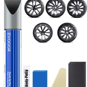 Kit de pintura para neumáticos Tesla Gunpowder para Tesla Model 3 20″, Model Y 21″, Model S 21″, Model X 20″ y Model S 22″, color Gunpowder