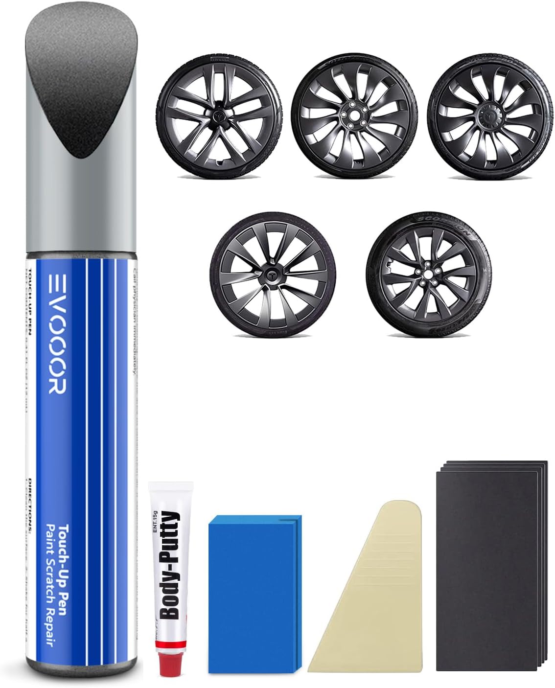 Kit de pintura para neumáticos Tesla Gunpowder para Tesla Model 3 20", Model Y 21", Model S 21", Model X 20" y Model S 22", color Gunpowder