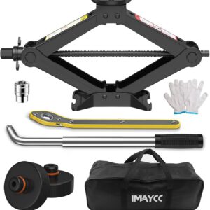 Gato de tijera IMAYCC 2,5 T para Tesla Model 3/Y/S/X, gato de coche con almohadilla de elevación Tesla Jack Pad, manivela y llave telescópica para tuercas