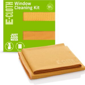 Kit e-cloth de limpieza de ventanas y cristales sin marcas solo con agua, microfibra para ventanas, parabrisas y espejos