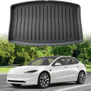 Alfombrilla de maletero 3D ECOZEN para Tesla Model 3 Highland 2024-2025, TPE inferior, goma impermeable antideslizante con borde alto, para todo clima