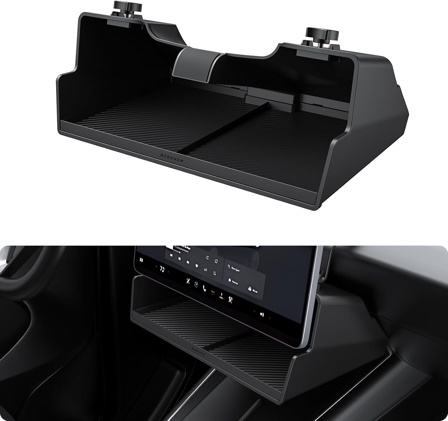 BASENOR 2025 Tesla Model 3 Center Console Organizer Under Screen Storage Tray Tesla Interior Accessories for 2024 Model 3 Hignland - Image 2